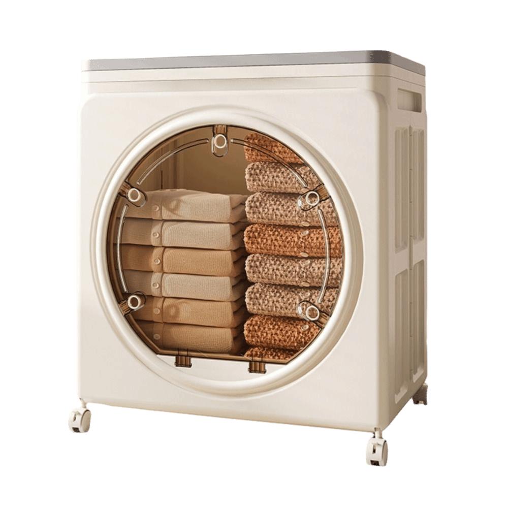 With Pulleys Foldable Storage Box Dustproof Toys Storage Basket Durable Storage Cabinet