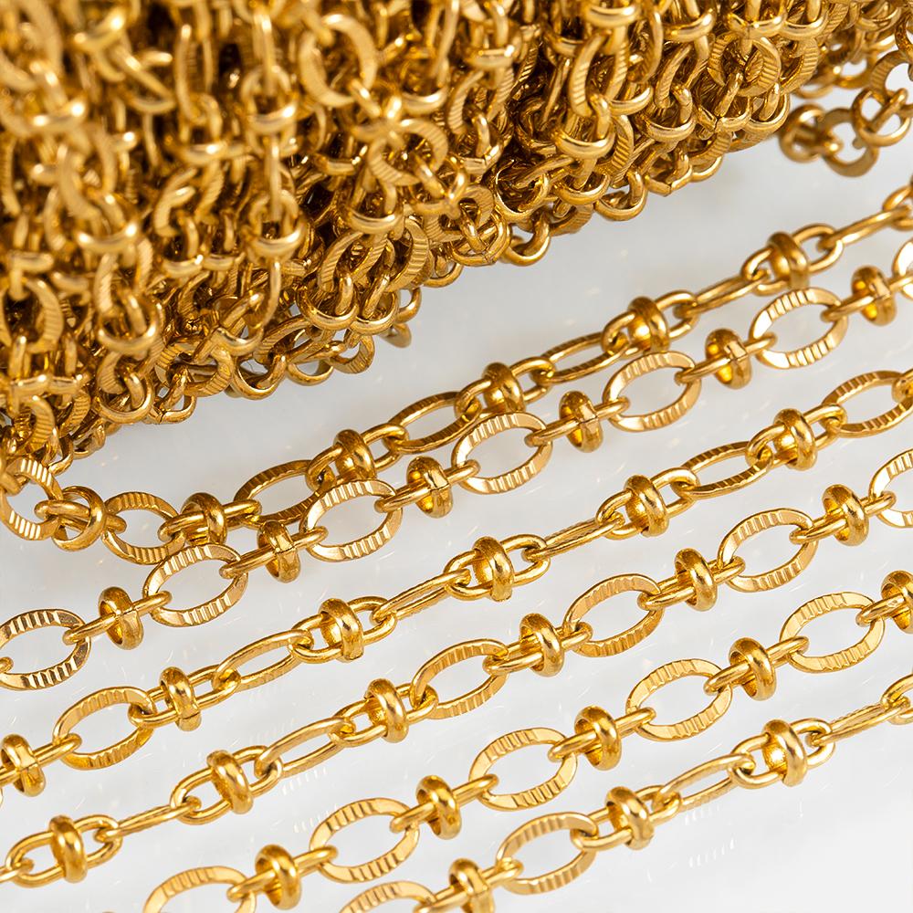 No Fade 2Meters Stainless Steel Sunflower Chain Radial Line Metal Beads Bulk Chain Jewelry Making DIY Necklace Bracelet Supplies