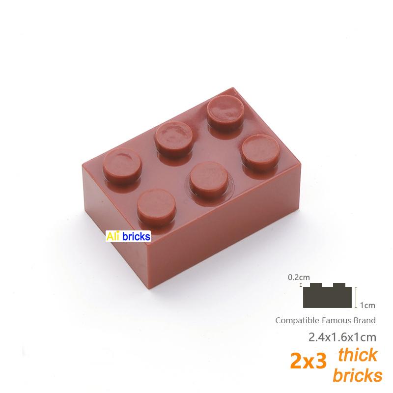 60pcs Thick 2x3 DIY Building Blocks Figures Bricks Dots Educational Creative Size Compatible With 3002 Plastic Toys for Children