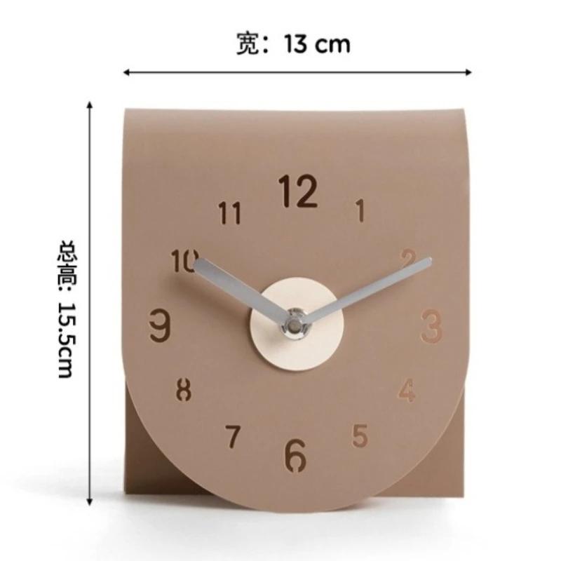 Living room - Simple and elegant, with an artistic style. Desk with clock. Simple artistic desktop clock. Bedroom decoration - H