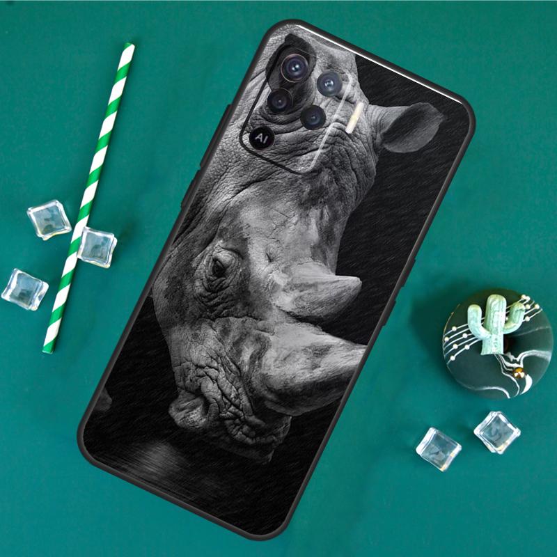 Animal Rhino Case For Oppo A40 A60 A80 A16 A76 A96 A18 A38 A58 A78 A98 A91 A15 A17 A74 A94 A54 A57S Cover
