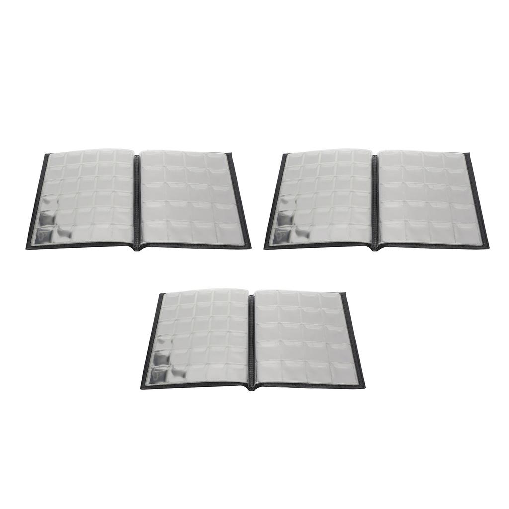 3 STÜCK Münzsammlerhalter Album Schwarze Optik Transparent Wasserdichtes PVC Währungssammlung