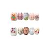 Hand-Painted Press-On Nails Short Square Cat Eye Design Cute Kawaii Style Wearable Nail Tips Women
