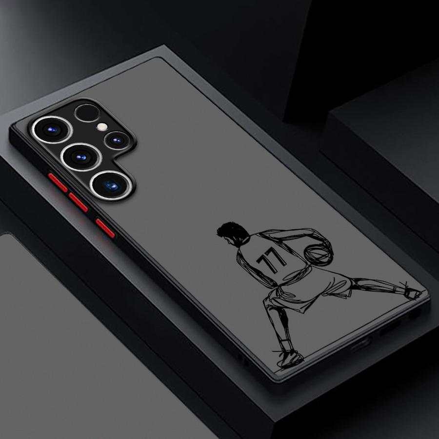 Cartoon Basketball Star Sports Case for Samsung Galaxy S23 Ultra S20 S24 S25 S21 FE S10 S21 5G S9 Plus S22 Plus Black Edge Shell