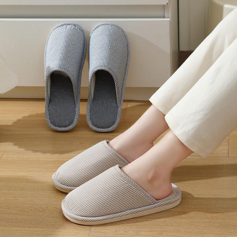Cotton slippers winter new indoor home non-slip guest home couple linen slippers spring and autumn
