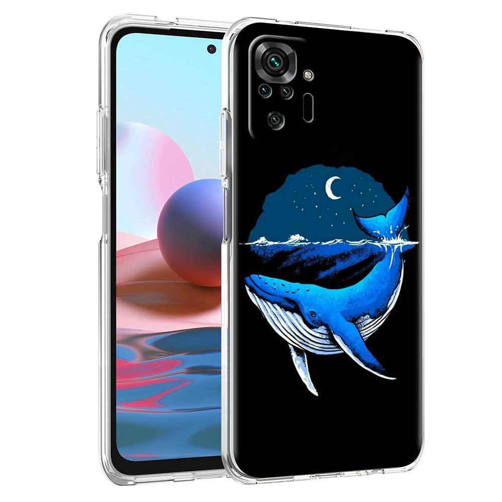 

Прозрачный чехол для телефона для Redmi 13C 12C 10C Note 13 12 11 11T K40 Gaming Plus Pro 4G 5G Мягкий ТПУ чехол-оболочка Киты Прыгающие Сумки Note 12 Pro 4G