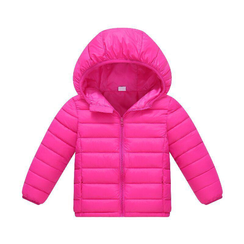 2025 Winter Kids' Down Cotton Jacket - Boys & Girls Solid Color Lightweight Coat for Autumn & Winter