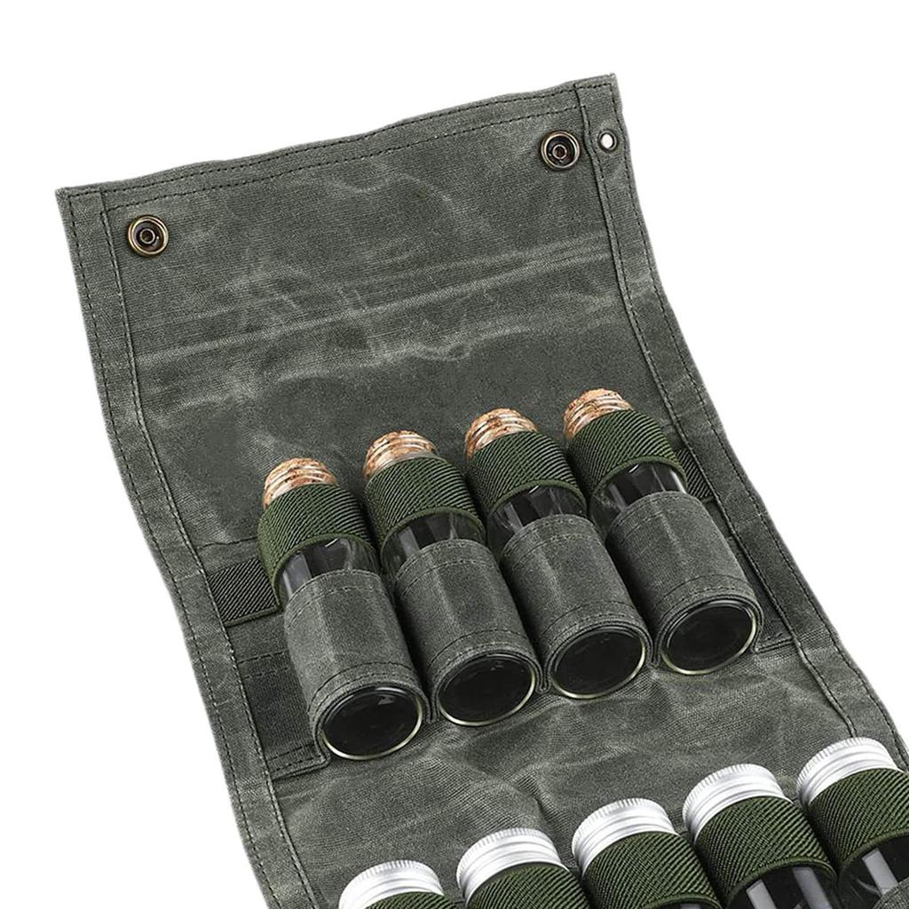 9 Pieces Folding Spice containers Storage Bag ,Seasoning Bottle Canvas Sealed Transparent for