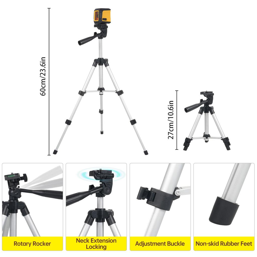 Laser Level with Tripod Cross Line Laser with Self Leveling Green Beam Horizontal and Vertical Adjustable Brightness