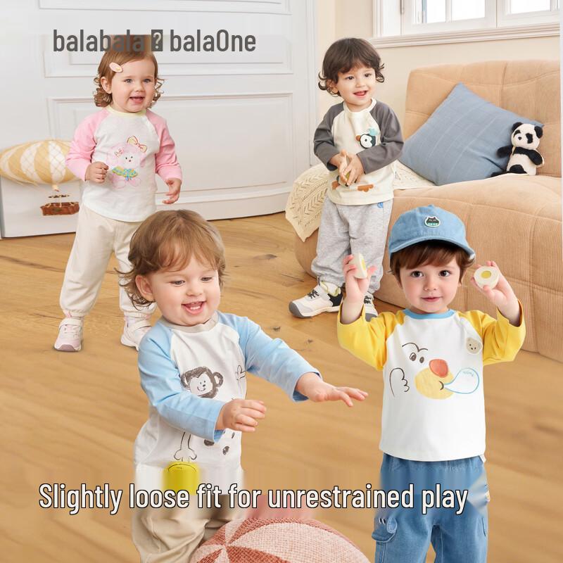 Balabala Kids' Pure Cotton Long Sleeve T-Shirt