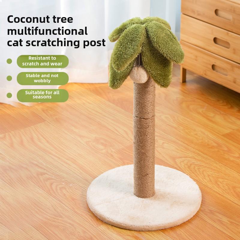 Coconut Tree Cat Climbing Frame & Sisal Scratching Post - No Mess, Space-Saving Cat Toy