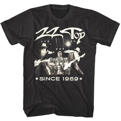 ZZ Top Live Since 1969 T-shirt da Uomo Foto Vintage Concerto Rock Tour Merch