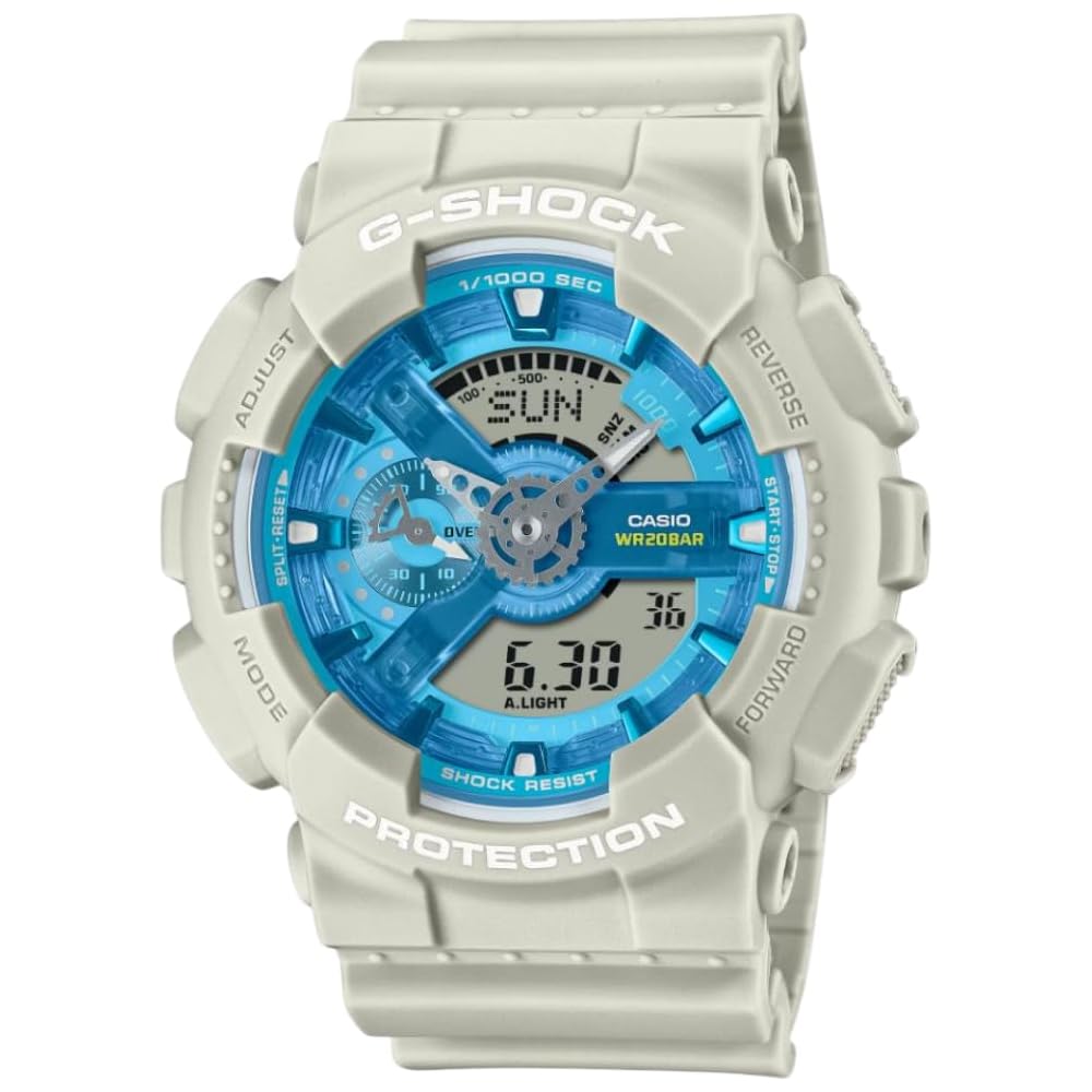 Casio G-Shock Oasis Beige Blue Dial Analog Digital Watch GA-110AS-5A