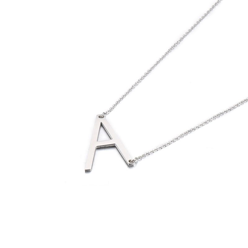 Kalen Clavicle Necklace: 26 English Letter Titanium Steel Necklace for Women - Simple and Elegant Design