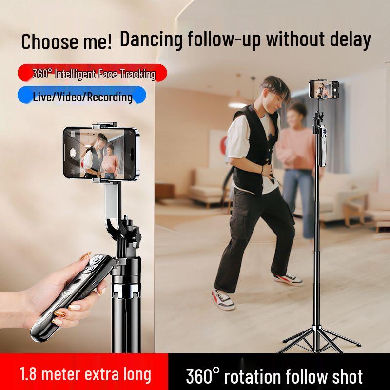 2025 Smart Selfie Stick: 360° Auto-Rotate Face Tracking Gimbal for Mobile Live Streaming