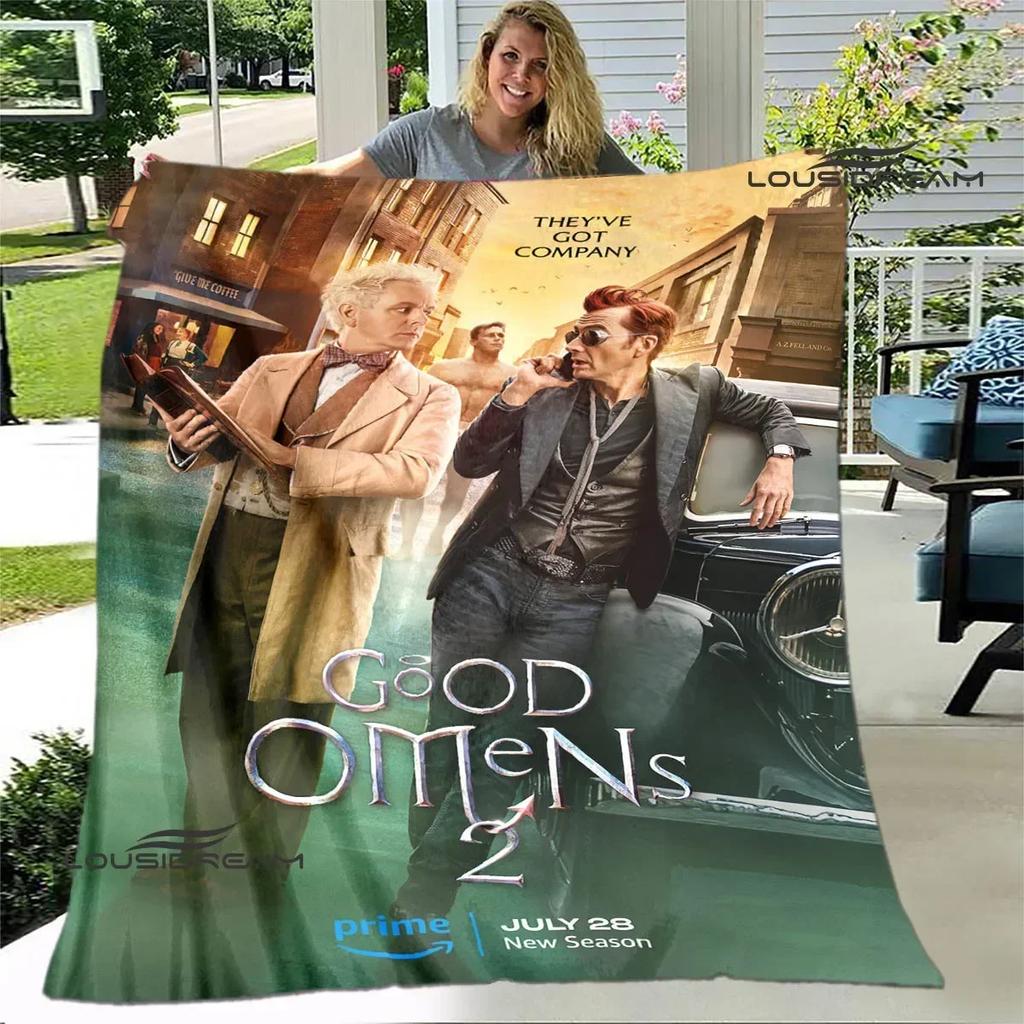 Good Omens Film Gedruckte Decke Kinder Warme Decke Flanell Weiche Bequeme Decke Haus Reise Decke Geburtstagsgeschenk