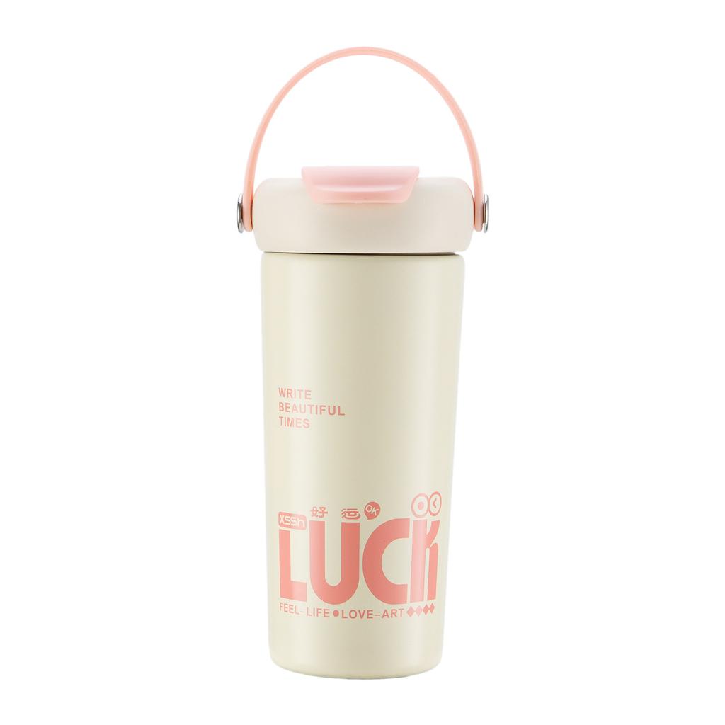 water bottleL seamless liner thermos cup large capacity double drink with tea compartment straw water cup thermos cup