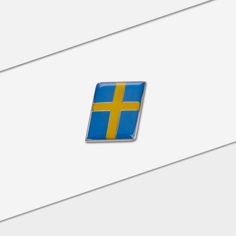 

For Saab Volvo Prancing Moose Swedish Flag Elk Body Emblem V60 V90 XC40 XC60 XC90 S90 V40 Styling 3D Metal Decals Trunk Sticker 3pcs