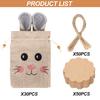 Easter Bunny Bags, Easter Burlap Gift Bags with Gift Tags Hemp Rope,