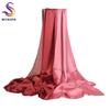 [BYSIFA] Long Satin Silk Scarf Winter Ladies Gradient Green Scarf Shawl Top Grade Brand Scarves Simple Plain Head Scarf 180*90cm