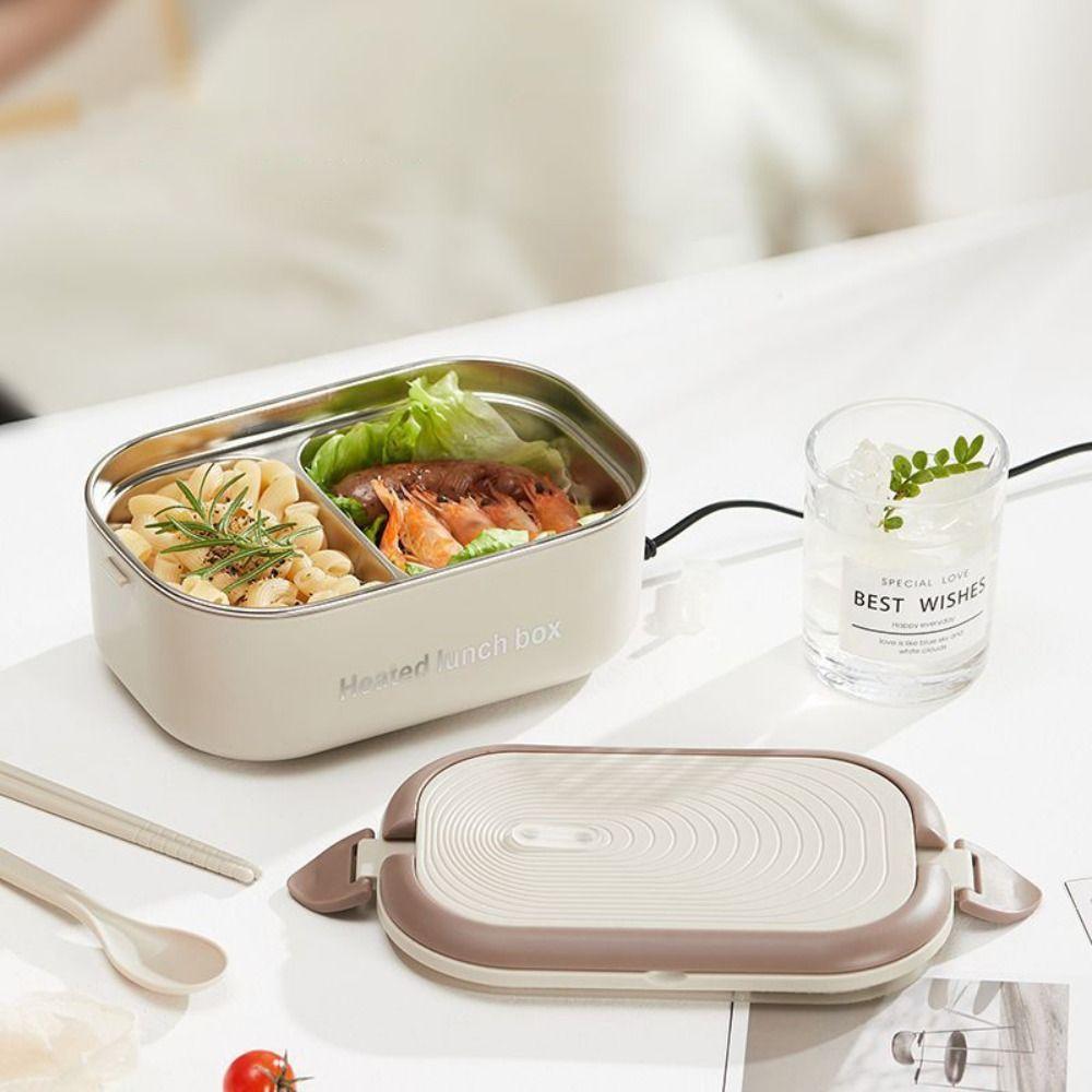 UK/EU/US Plug Electric Heated Lunch Box Stainless Steel Travel Food Warmer  Worker
