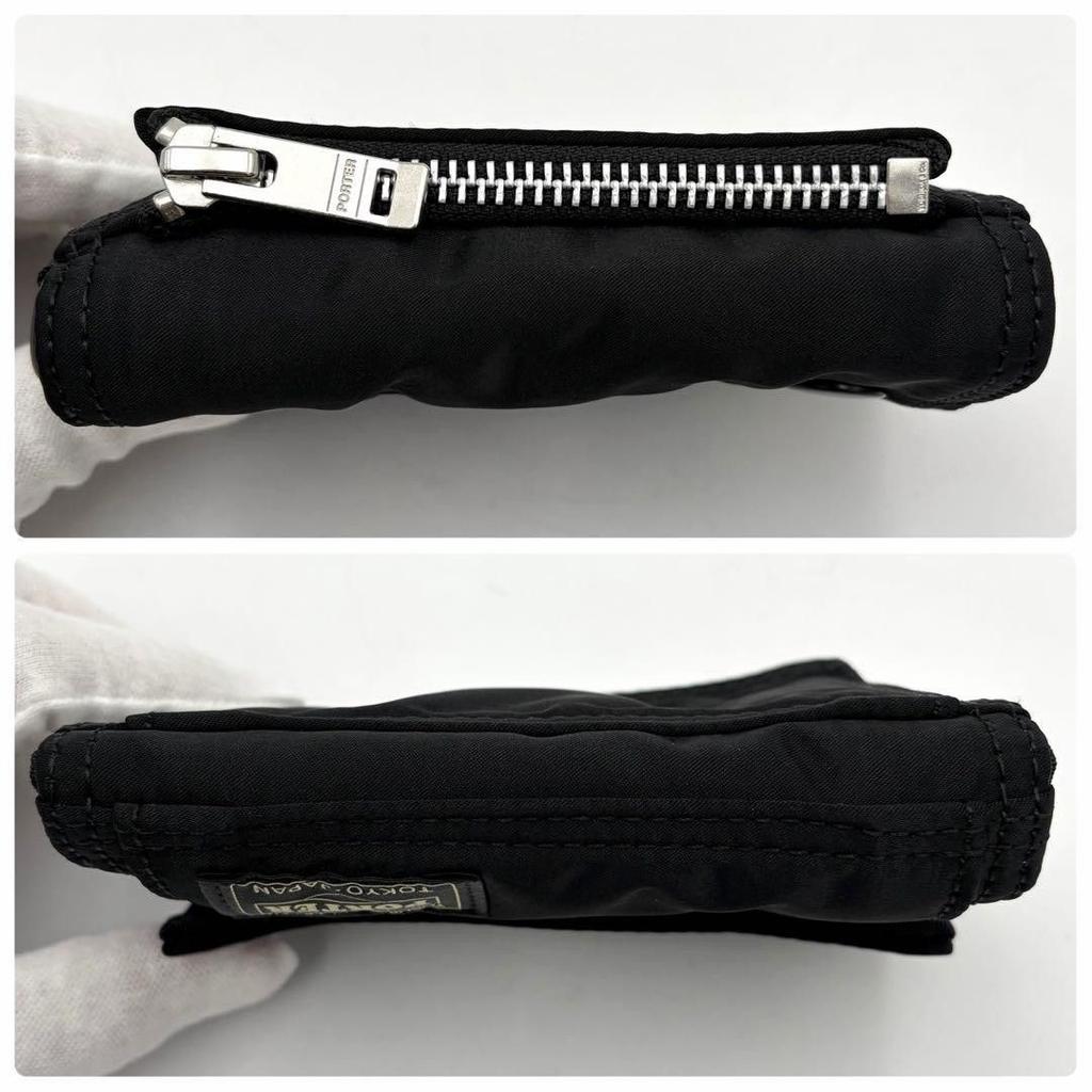 PORTER YOSHIDA TANKER POCKET WALLET M Black Nylon Lightweight Used