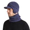 Winter warm ear protection hat scarf set plush wool hat men's European and American pullover knitted hat