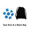 7pcs Plastic Transparent Polyhedral Dice With a Black Bag Role-playing Desktop Game Accessories Set YMY