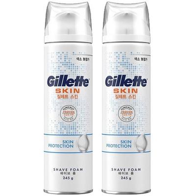 Gillette Skintech Shaving Foam, 245g, 2 Pieces ,Korean Razor Blade