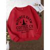 Girls' Witchy Coffee Shop Graphic Sweatshirt - with Witch Hat & Coffee Cup Print, "Witches Brew Coffee Co" Design,