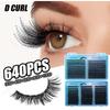 640Pcs Wispy Style False Eyelashes Fluffy Texture DIY Lash Extension Kit  Makeup Enhancement