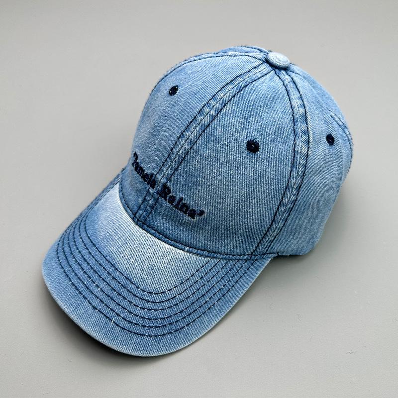 Versatile Fashion Embroidered Denim Letter Washed Sunshade Korean Baseball Cap Men'S And Women'S Trend Breathable