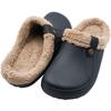 Fashion Comwarm Fur Men Clogs Slippers Winter Outdoor Plush Lined Slippers Waterproof Fur Garden Clogs Shoes Warm Fluffy House Slippers