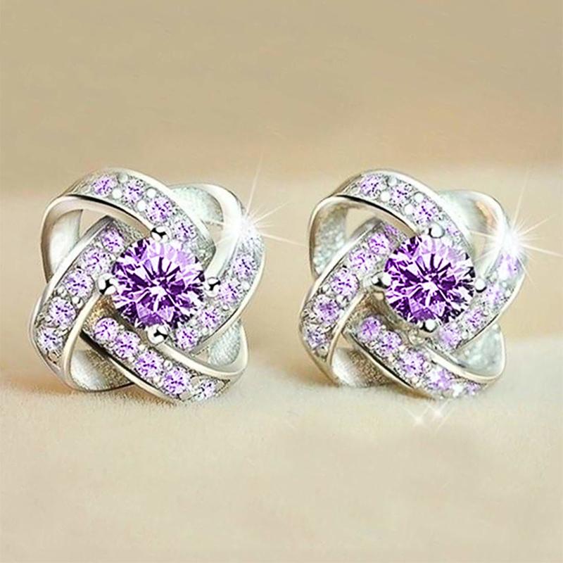 Elegant Lady Aesthetic Stud Earrings with Brilliant Zirconia Graceful Jewelry for Engagement Ceremony Chic Accessories