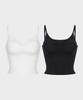 Lebeulenseu [2Pack] Layered Sleeveless Crop Top