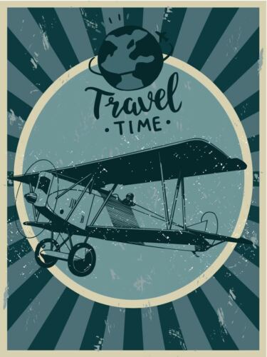 

Travel Time Plaque Vintage Retro Metal SignAluminum 20x30cm（7.8x11.8inch）