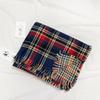 Scarf female red double-sided plaid versatile couple shawl retro thousand bird grid British scarf female