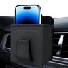 Air Vent Organizer Air Vent Phone Holder Pocket Car Mount Leather Glasses Pouch Phone Holder For Keys Wallet Card Coin