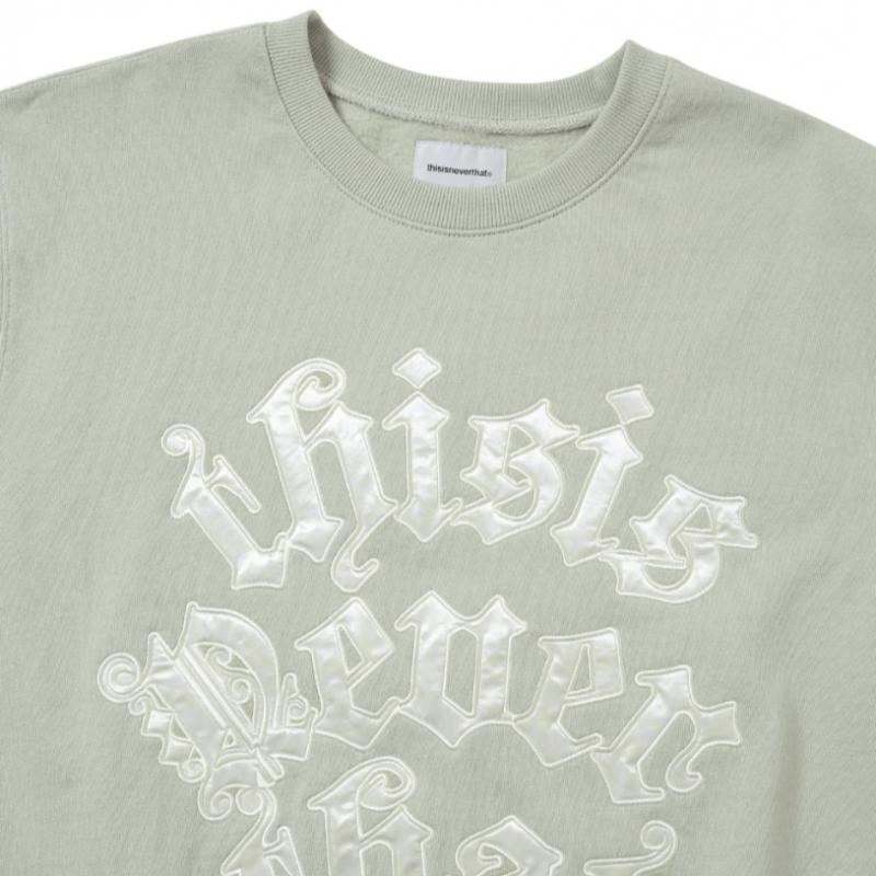 Thisisneverthat Fortuna Applique Crewneck Stone