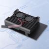 Heavy Duty Passive Cooling Metal Case with Dual Cooling Fan Metal Protective Enclosure Suitable for Raspberry Pi 4 Model B