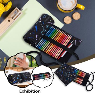 Rollbare Bleistifttasche für Bleistifte, Stifthalter, Segeltuch-Wrap-Beutel, Organizer, Federmäppchen, Schul-Bleistifthalter-Etui