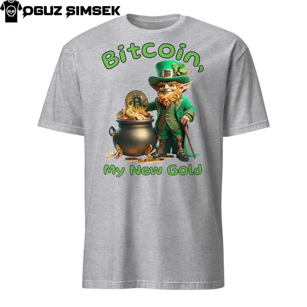 

Unisex Short-Sleeve T-Shirt: Bitcoin Leprechaun - My New Gold - Green Tee XL