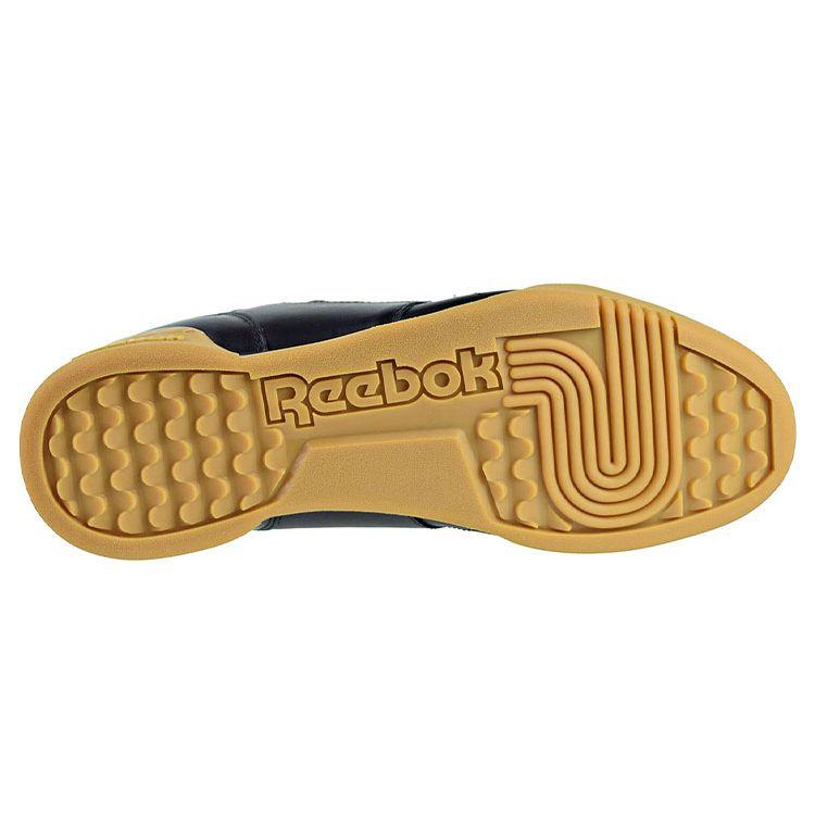 Reebok Workout Leather Round Toe Low Top Lifestyle Sneakers Men Sneakers Black Brown DV4300