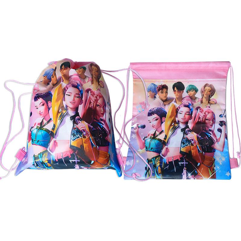 Kpop Lovci Démonů Batoh 34*27cm Tašky zpěváků Dětská Hračka Sáček na šňůrku Party suvenýry Dětská narozeninová párty Potřeby Dárky Hračka