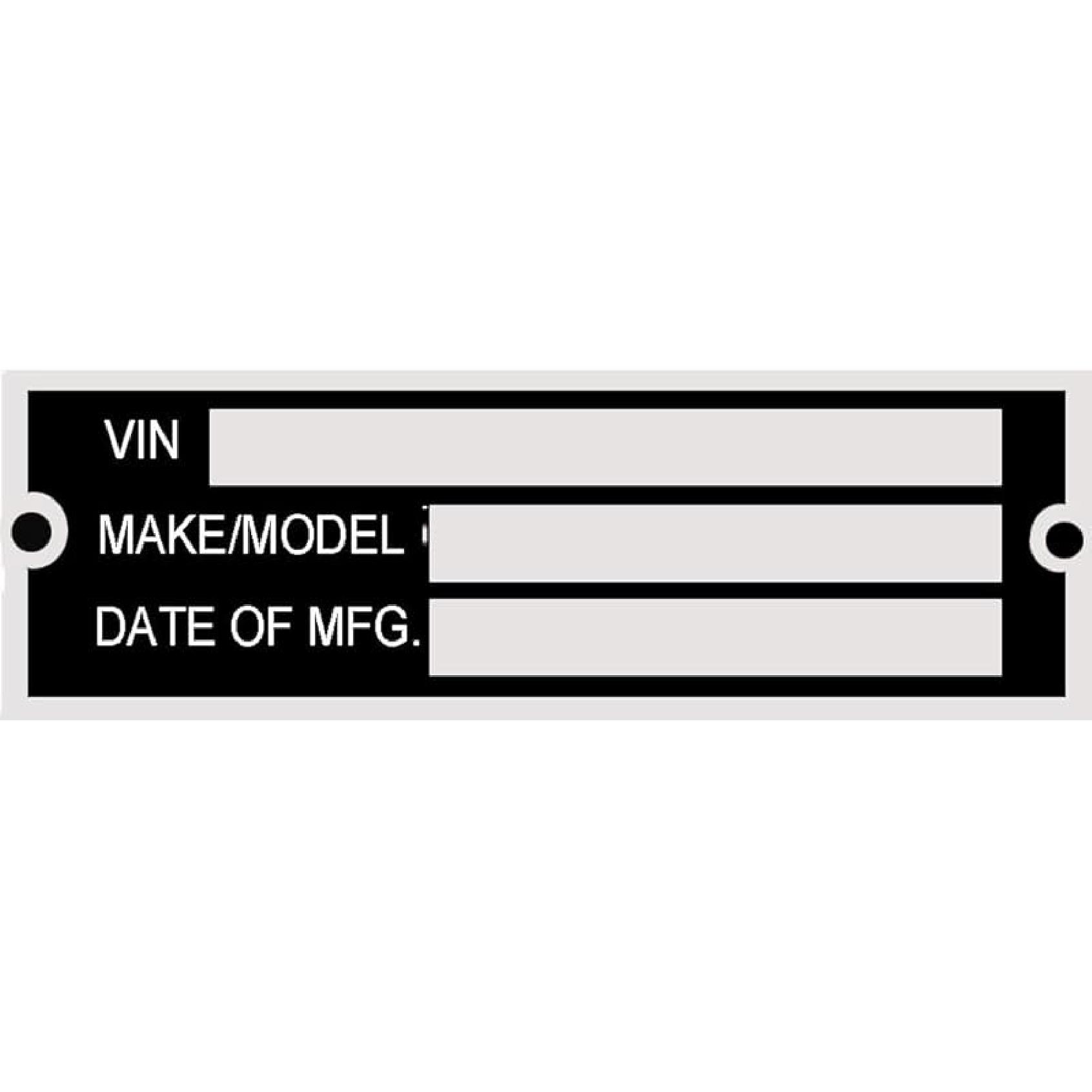 CWZ VIN Serial ID TAG Plate Data Blank CAR Truck HOT Rod Equipment Trailer Make/Mode 2PCS 1