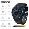 SANDA Unisex Dual Display Multifunctional Sports Wristwatch