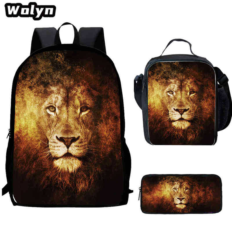 Lion King Schoolbag High Definition Printing Multi-Function Cross-Border Burden Reduction Large Capacity Backpack