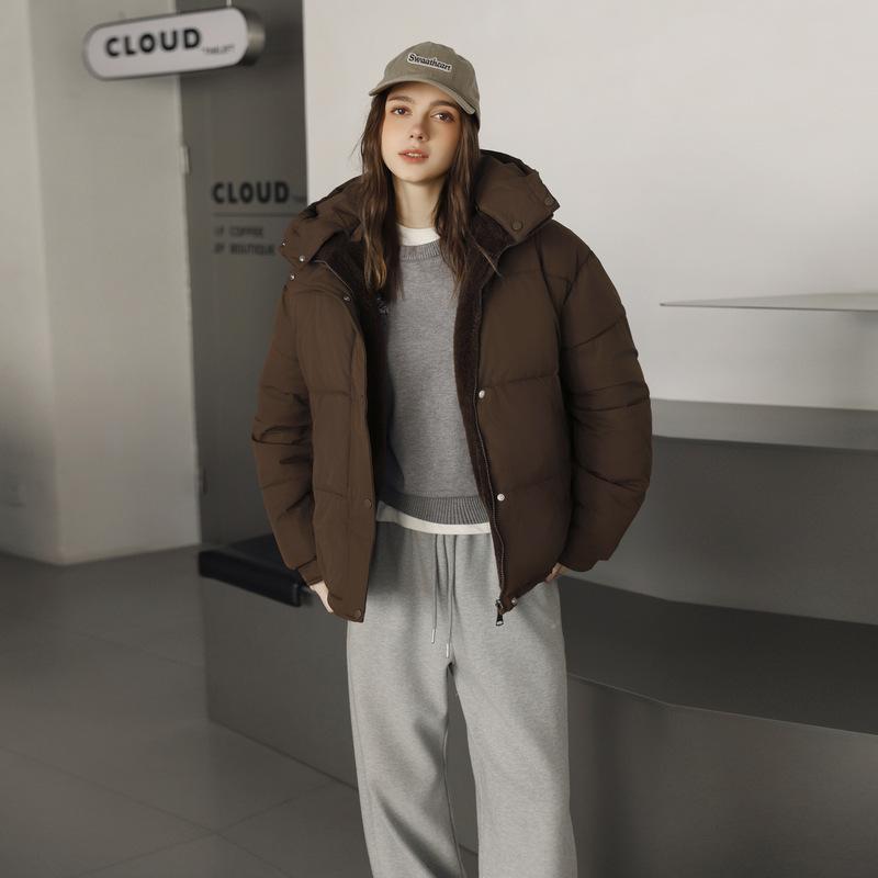 

Новая зимняя съемная шапка, простое хлопковое пальто для женщин, двустороннее, универсальное, модное, свободного и иностранного стиля XXL