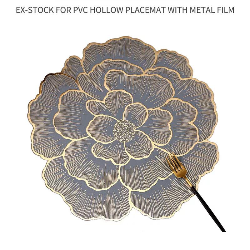 Jogo americano de flores de luxo, jogo americano redondo, mesa de jantar, cozinha, decoração de mesa de casamento