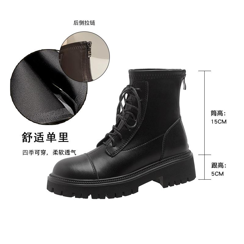 

Мартинсы на скрытой платформе, короткие ботинки, женская обувь, универсальные ботинки на платформе в стиле ретро, коричневые, 2025, новые женские ботинки на шнуровке на платформе 33